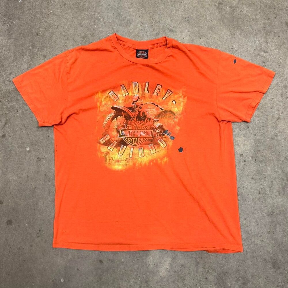 Harley-davidson Men's Orange T-shirt